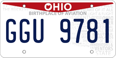 OH license plate GGU9781