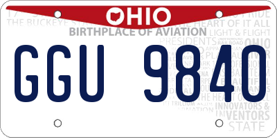 OH license plate GGU9840