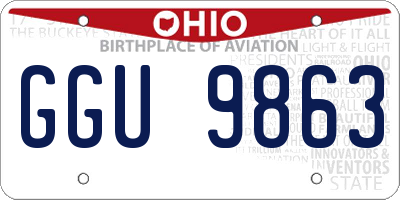 OH license plate GGU9863