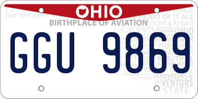 OH license plate GGU9869