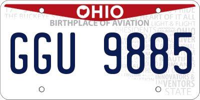 OH license plate GGU9885