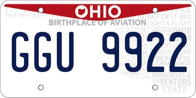 OH license plate GGU9922