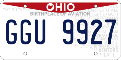 OH license plate GGU9927