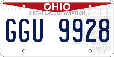 OH license plate GGU9928
