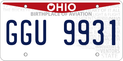 OH license plate GGU9931