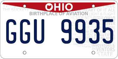 OH license plate GGU9935