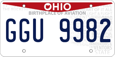 OH license plate GGU9982