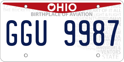 OH license plate GGU9987