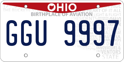 OH license plate GGU9997