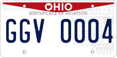 OH license plate GGV0004