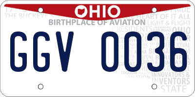 OH license plate GGV0036