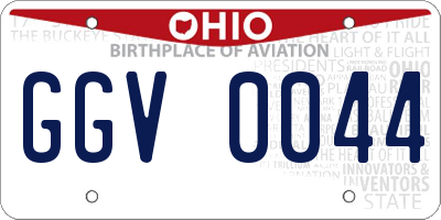 OH license plate GGV0044