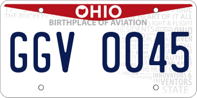OH license plate GGV0045