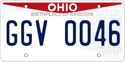 OH license plate GGV0046