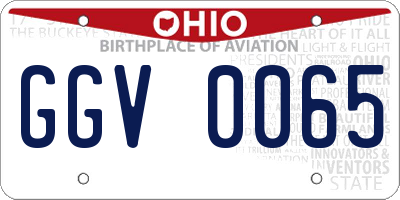 OH license plate GGV0065