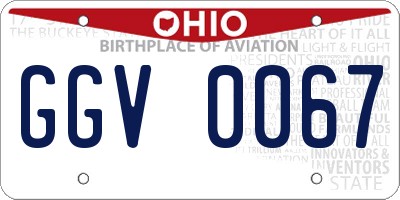 OH license plate GGV0067