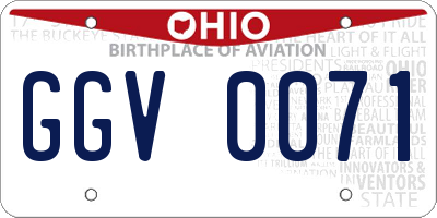 OH license plate GGV0071