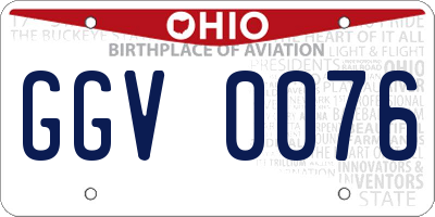OH license plate GGV0076