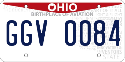 OH license plate GGV0084