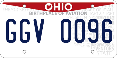 OH license plate GGV0096