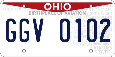 OH license plate GGV0102