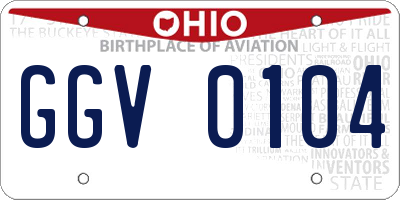 OH license plate GGV0104