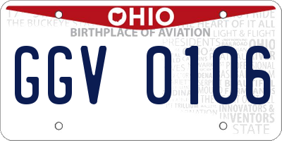 OH license plate GGV0106