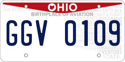 OH license plate GGV0109