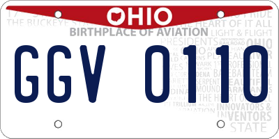 OH license plate GGV0110
