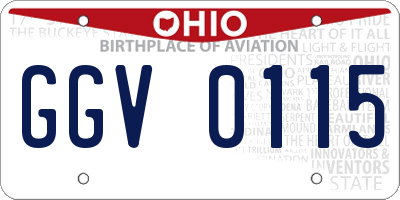 OH license plate GGV0115