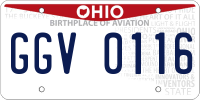 OH license plate GGV0116
