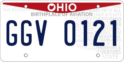 OH license plate GGV0121