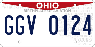 OH license plate GGV0124