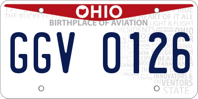 OH license plate GGV0126