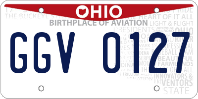 OH license plate GGV0127