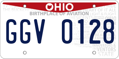 OH license plate GGV0128