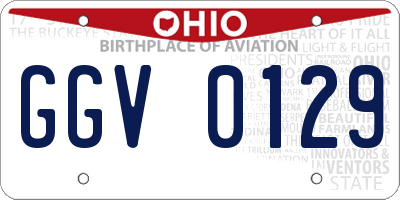 OH license plate GGV0129