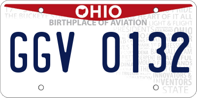 OH license plate GGV0132