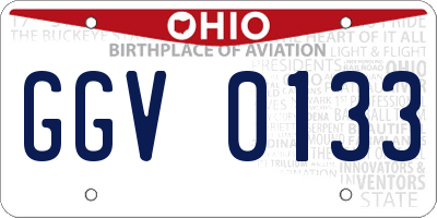 OH license plate GGV0133
