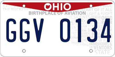 OH license plate GGV0134