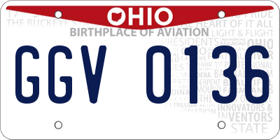 OH license plate GGV0136
