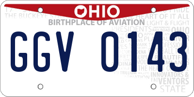 OH license plate GGV0143