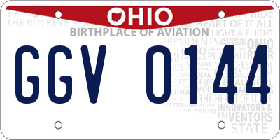 OH license plate GGV0144