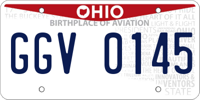 OH license plate GGV0145