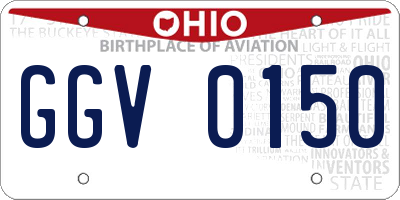 OH license plate GGV0150