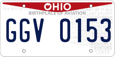 OH license plate GGV0153