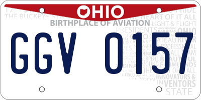 OH license plate GGV0157