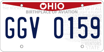 OH license plate GGV0159