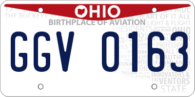 OH license plate GGV0163