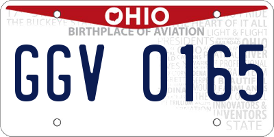 OH license plate GGV0165